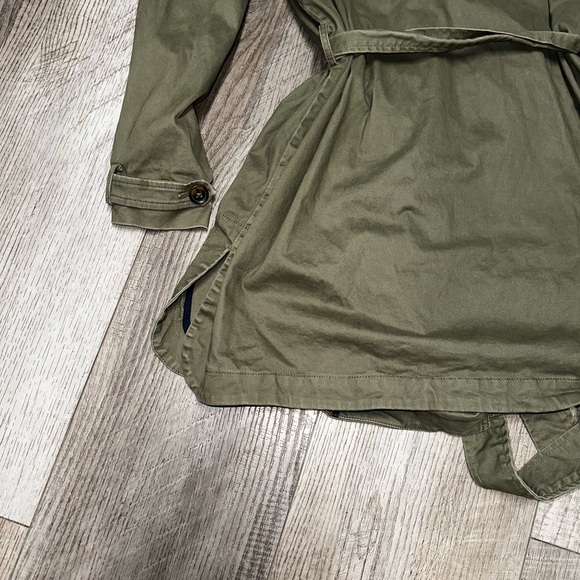 Lucky Brand Military Trench Coat Olive green drab double breasted jacket M - Picture 11 of 14